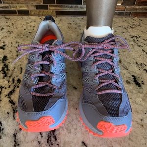 Adidas Kanadia tr5 Size 9 Womens Grey with orange trim